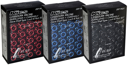 Project Kics Leggdura Racing EL53 Lug Nuts Black 12x1.25 (16+4 Locks)